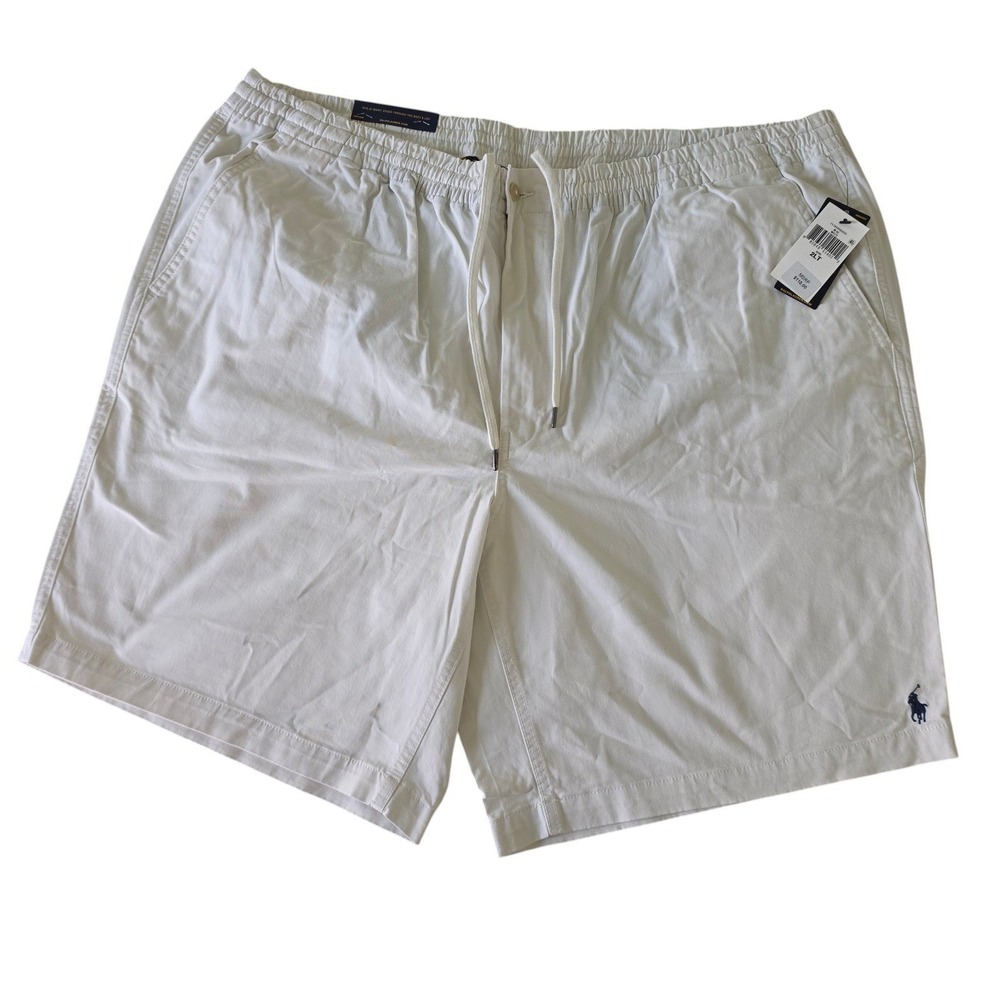 Polo Ralph Lauren Mens‎ Stretch Classic Shorts White Elastic Waist 2LT 2XL Tall